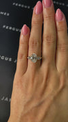 2 Carat Lab-Grown Trilogy Engagement Ring - Oval Diamond Band in 18k Yellow Gold Setting