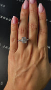 3 Carat Lab-Grown Trilogy Engagement Ring - Emerald Diamond