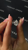 2.5 Carat Lab-Grown Diamond Band Engagement Ring - Pear Diamond