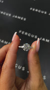2.5 Carat Natural Trilogy Engagement Ring - Round Diamond in 18k White Gold Setting