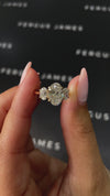 1.5 Carat Natural Trilogy Engagement Ring - Oval Diamond
