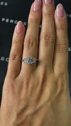 1 Carat Lab-Grown Trilogy Engagement Ring - Emerald Diamond in 18k White Gold Setting