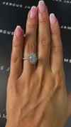 1.5 Carat Natural Halo Engagement Ring - Oval Diamond
