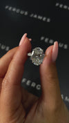 5 Carat Natural Diamond Band Engagement Ring - Oval Diamond in 18k White Gold Setting