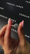 1.5 Carat Natural Halo Engagement Ring - Round Diamond in 18k White Gold Setting