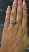 2.5 Carat Natural Halo Engagement Ring - Round Diamond in 18k White Gold Setting