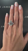 9 Carat Natural Trilogy Engagement Ring - Pear Diamond in 18k White Gold Setting