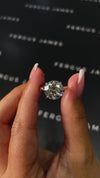 5 Carat Natural Solitaire Engagement Ring - Round Diamond in 18k White Gold Setting