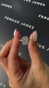 1.5 Carat Lab-Grown Halo Engagement Ring - Radiant Diamond in 18k White Gold Setting