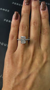 2.5 Carat Natural Diamond Band Engagement Ring - Radiant Diamond in 18k White Gold Setting