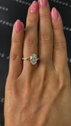 2 Carat Lab-Grown Diamond Band Engagement Ring - Oval Diamond in 18k Yellow Gold Setting