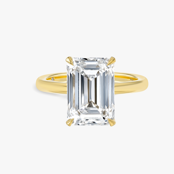 5 Carat Natural Emerald Solitaire Yellow Gold Ring