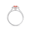 1.01ct Round Lab-Grown Pink Diamond Halo Ring White Gold