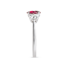 1.38ct Round Natural Red Spinel Trilogy Ring White Gold