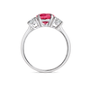 1.38ct Round Natural Red Spinel Trilogy Ring White Gold