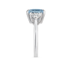2.85ct Cushion Natural Blue Beryl Trilogy Ring White Gold