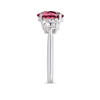 2.85ct Oval Natural Red Garnet Trilogy Ring White Gold