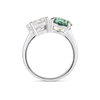 2.37ct Round Natural Green Sapphire Toi n Moi Ring White Gold