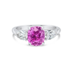 2.32ct Oval Natural Pink Sapphire Trilogy Ring White Gold