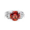 4.11ct Round Natural Red Garnet Trilogy Ring White Gold