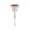 4.11ct Round Natural Red Garnet Trilogy Ring White Gold