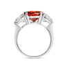4.11ct Round Natural Red Garnet Trilogy Ring White Gold