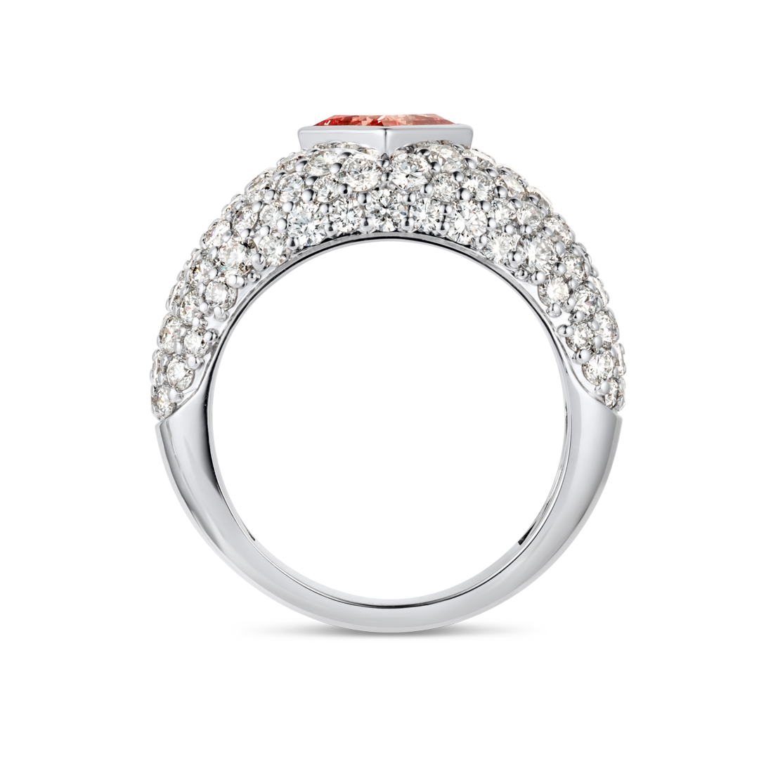 1.01ct Princess Lab-Grown Pink Diamond Encrusted Ring White Gold