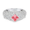 1.01ct Princess Lab-Grown Pink Diamond Encrusted Ring White Gold