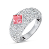 1.01ct Princess Lab-Grown Pink Diamond Encrusted Ring White Gold