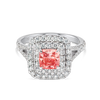 1.01ct Cushion Lab-Grown Pink Diamond Double Halo Ring White Gold