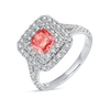 1.01ct Cushion Lab-Grown Pink Diamond Double Halo Ring White Gold