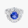 2.5ct Round Natural Tanzanite Marquise Halo Ring White Gold