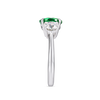 2.50ct Round Natural Green Emerald Trilogy Ring White Gold