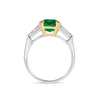 2.64ct Emerald Natural Green Emerald Trilogy Ring White Gold