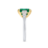 2.64ct Emerald Natural Green Emerald Trilogy Ring White Gold