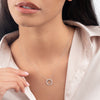 Thin Circle Natural Diamond Pendant White Gold