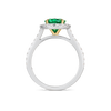 1.37ct Round Natural Green Emerald Halo Ring White Gold