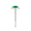 1.37ct Round Natural Green Emerald Halo Ring White Gold