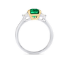 3ct Emerald Natural Green Emerald Trilogy Ring White Gold