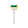 3ct Emerald Natural Green Emerald Trilogy Ring White Gold
