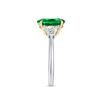 1.98ct Oval Natural Green Emerald Trilogy Ring White Gold