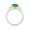 1.98ct Oval Natural Green Emerald Trilogy Ring White Gold
