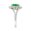 1.55ct Oval Natural Green Emerald Halo Ring White Gold