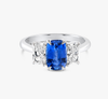 1.87ct Cushion Natural Blue Sapphire Trilogy Ring White Gold