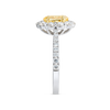 1.15ct Oval Lab-Grown Yellow Diamond Halo Ring White Gold