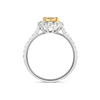 1.15ct Oval Lab-Grown Yellow Diamond Halo Ring White Gold