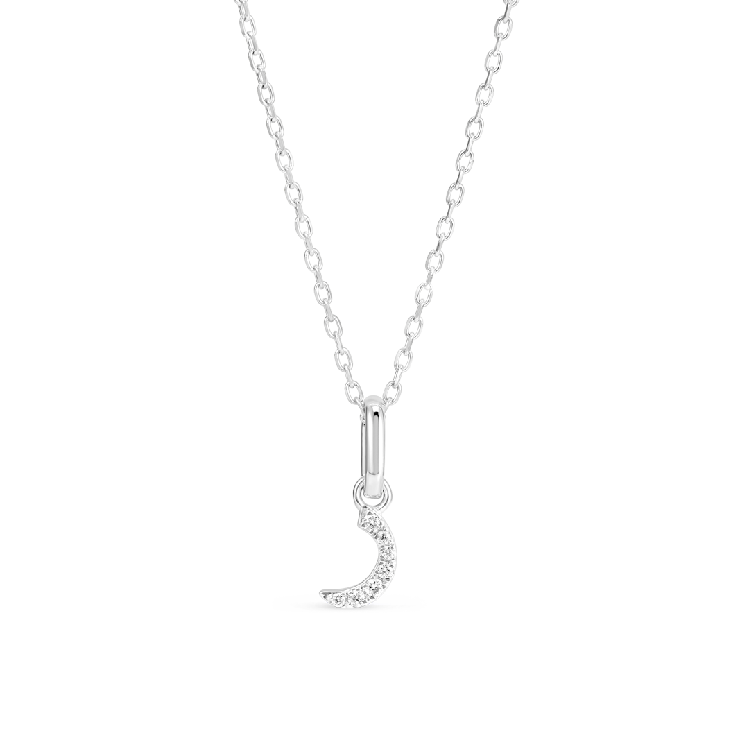Arabic Letter Pendant White Gold - ر