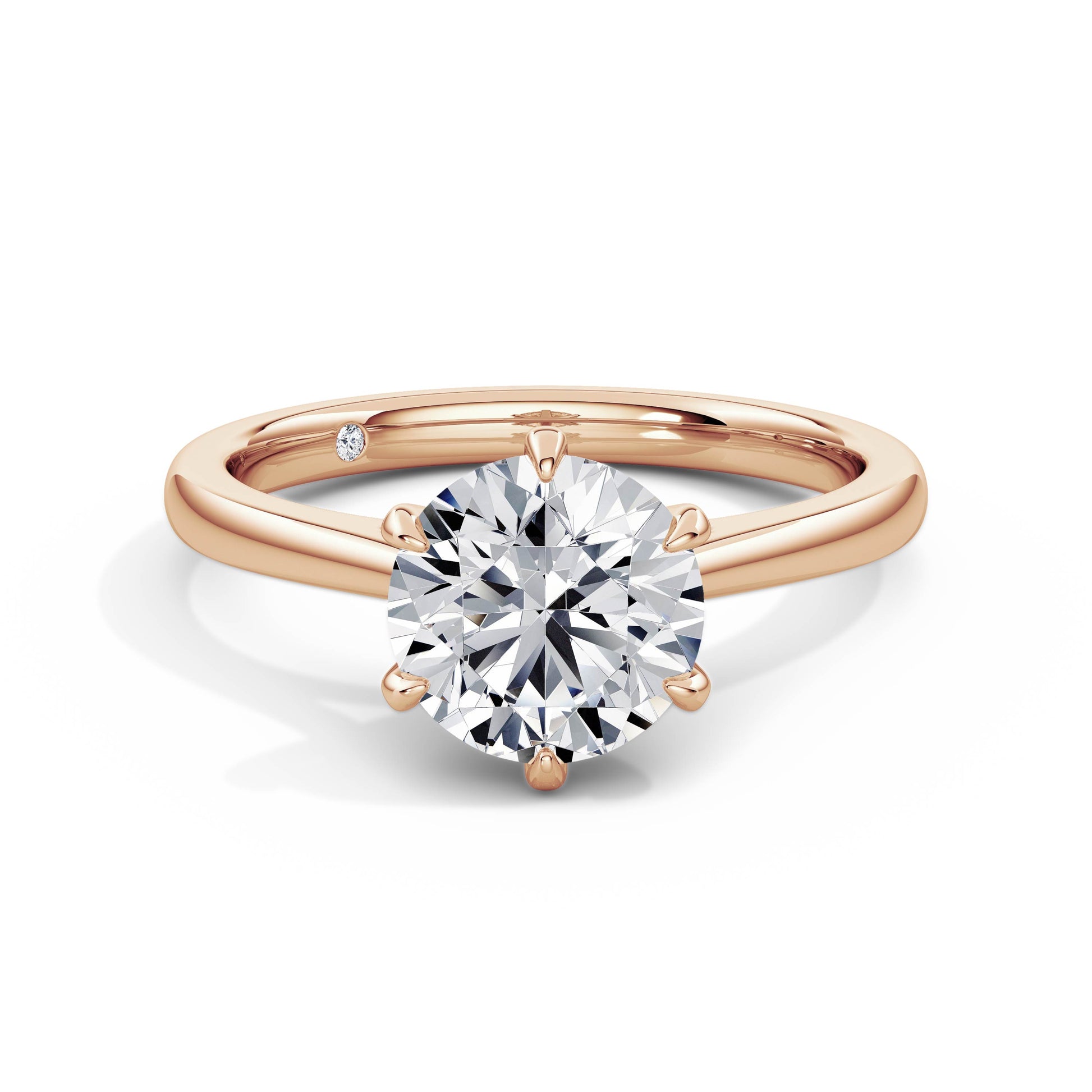 Abigail 18k Rose Gold Round Solitaire
