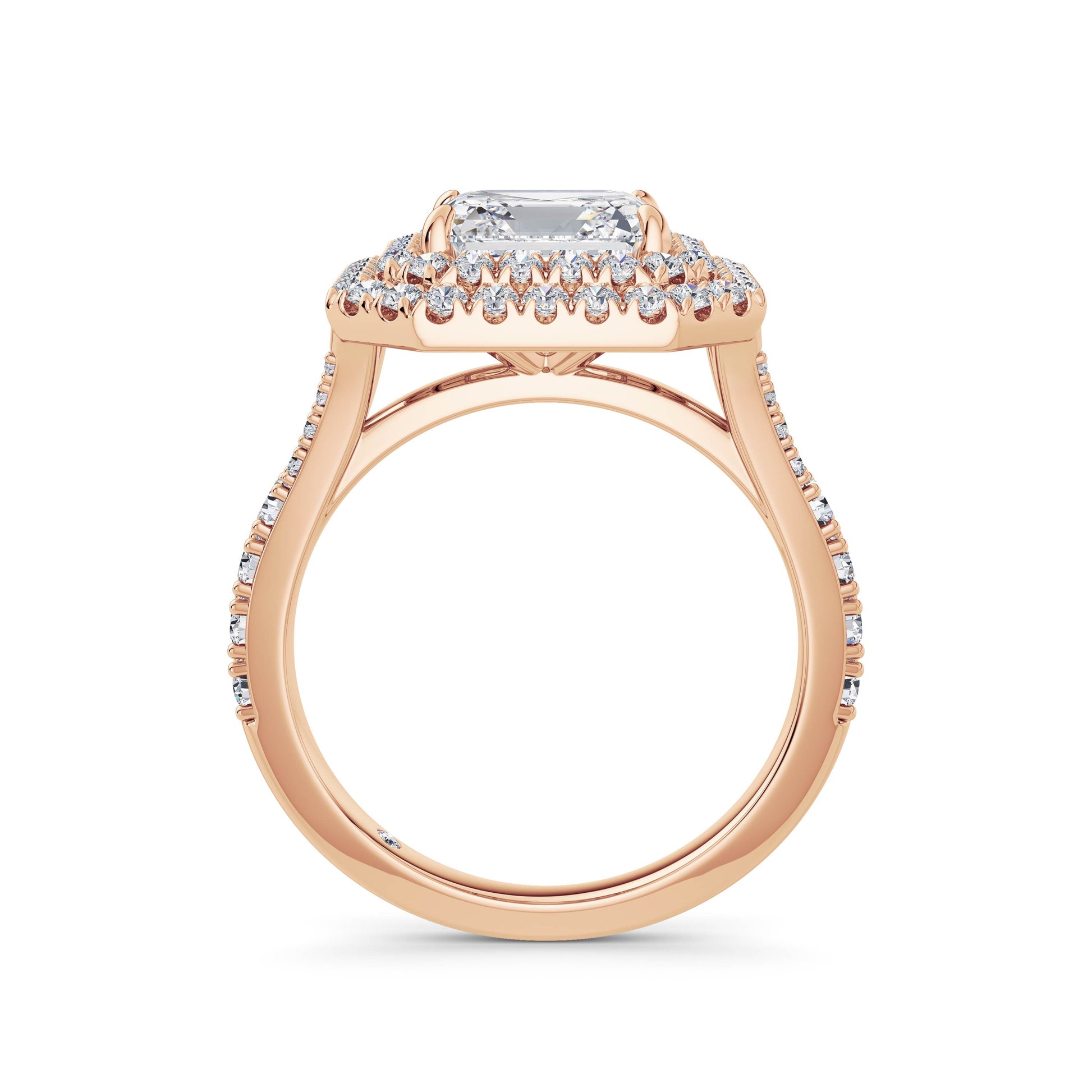 Aimee 18k Rose Gold Asscher Halo