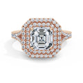 Aimee 18k Rose Gold Asscher Halo